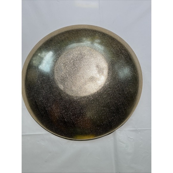 Vtg MCM Tile Mosaic Plate Or Trivet With Gold Back‎ 8.5 Inches Browns Tans Shiny - Picture 5 of 7